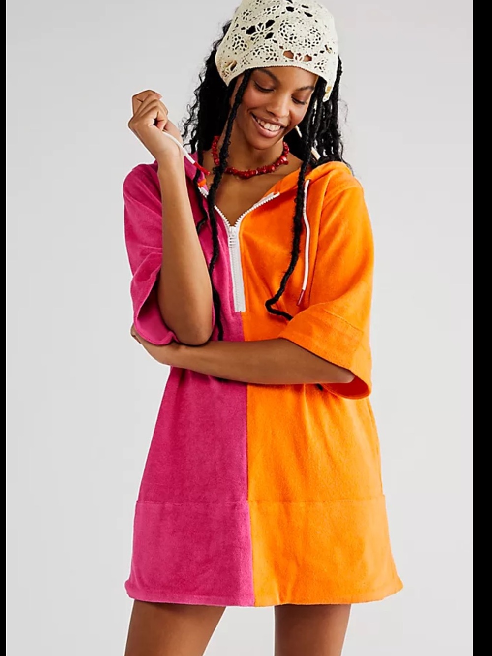Solid and Striped zipped hoodie dress x free people